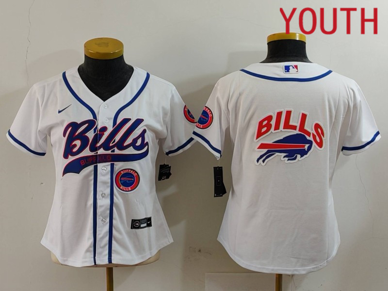 Youth Buffalo Bills Blank White Joint Name 2024 Nike Limited NFL Jersey style 9123